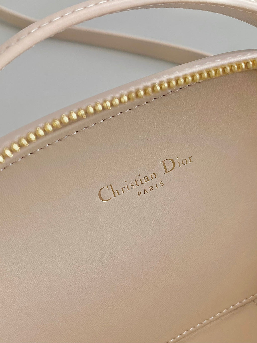 Dior Signature 18 Oval Bag in Beige Calfskin