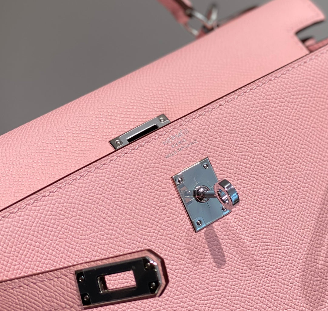 Hermes Kelly 25cm in Rose Sakura Swift Calfskin Silver Hardware Bag