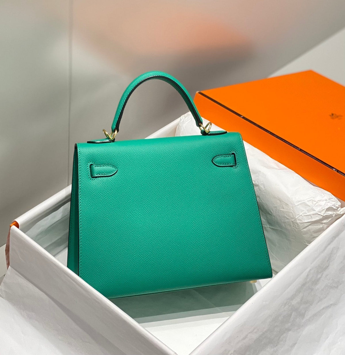 Hermes Kelly 25cm in Vert Vertigo Epsom Calfskin Gold Hardware Bag