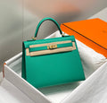 Hermes Kelly 25cm in Vert Vertigo Epsom Calfskin Gold Hardware Bag