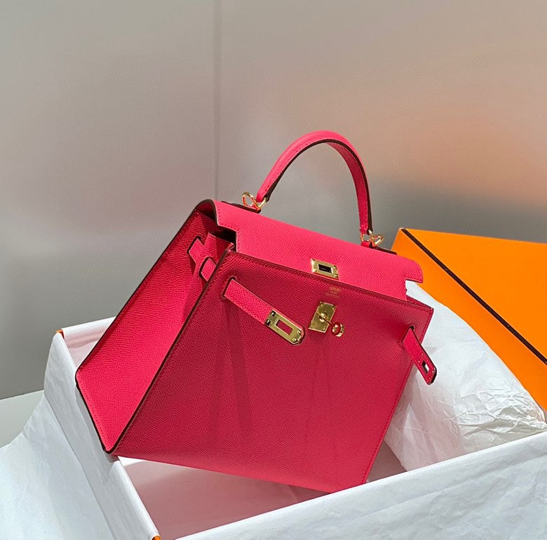 Hermes Kelly 25cm in Rose Tyrien Swift Calfskin Gold Hardware Bag
