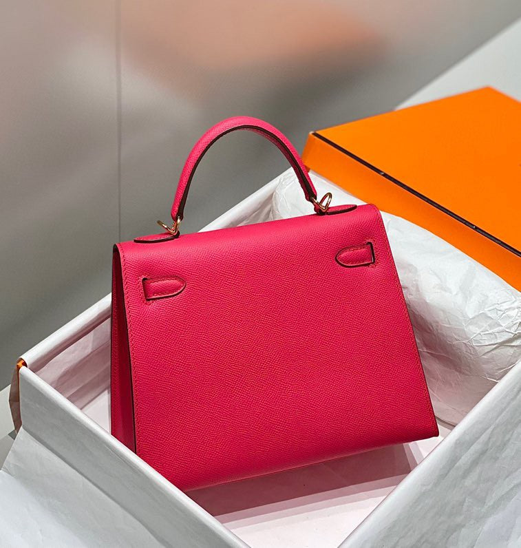 Hermes Kelly 25cm in Rose Tyrien Swift Calfskin Gold Hardware Bag