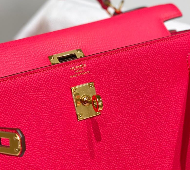 Hermes Kelly 25cm in Rose Tyrien Swift Calfskin Gold Hardware Bag