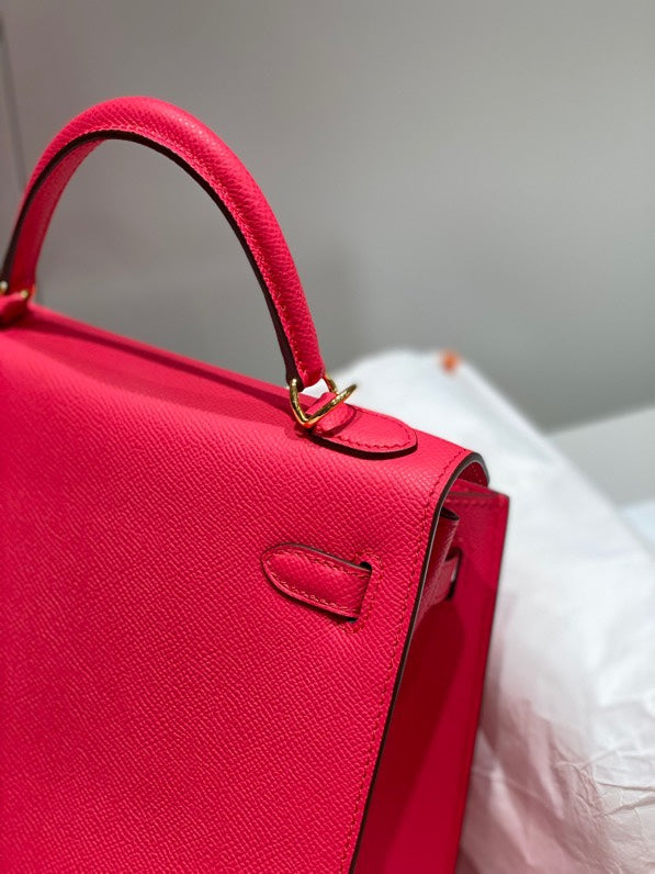 Hermes Kelly 25cm in Rose Tyrien Swift Calfskin Gold Hardware Bag