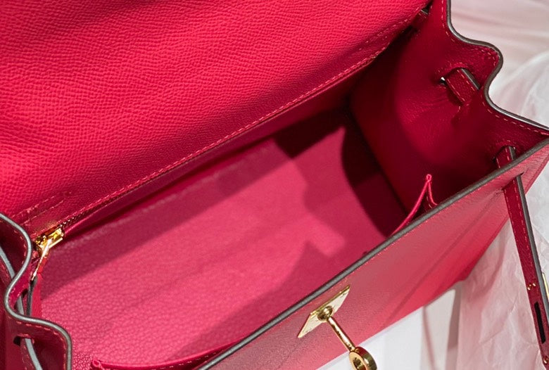 Hermes Kelly 25cm in Rose Tyrien Swift Calfskin Gold Hardware Bag