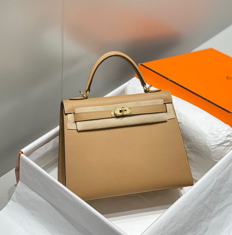 Hermes Kelly 25cm in Chai Epsom Calfskin Gold Hardware Bag