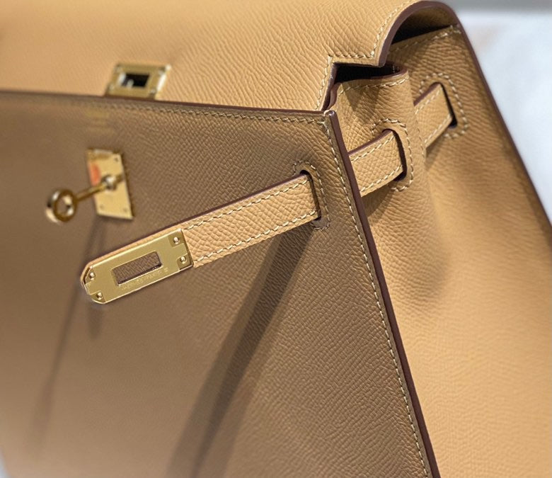 Hermes Kelly 25cm in Chai Epsom Calfskin Gold Hardware Bag