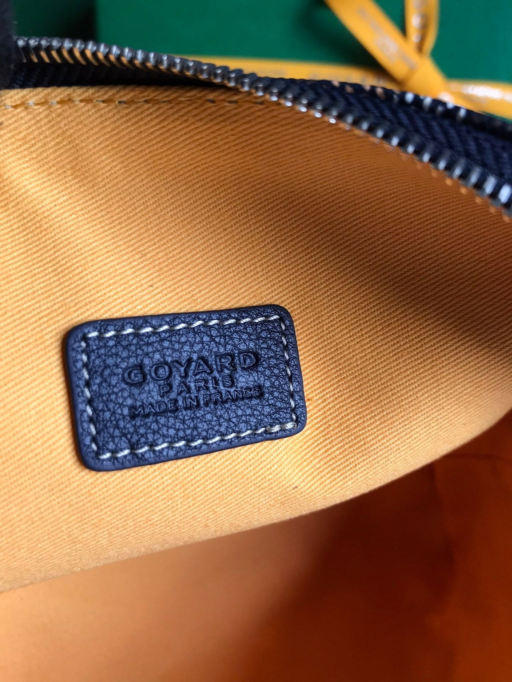 Goyard Vendôme Cosmetic Pouch 17 in Navy Blue Goyardine Canvas and Calfskin Trim