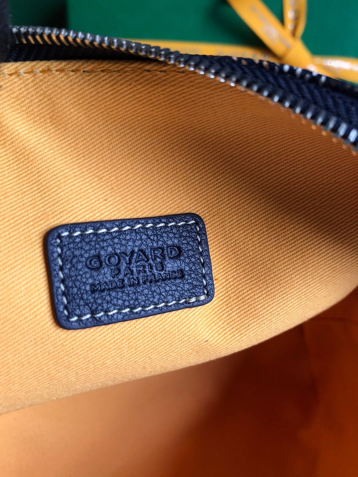Goyard Vendôme Cosmetic Pouch 17 in Navy Blue Goyardine Canvas and Calfskin Trim