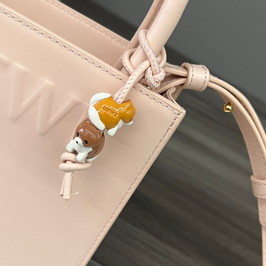 Loewe Standard A5 Tote Bag in Peach Pink Calfskin