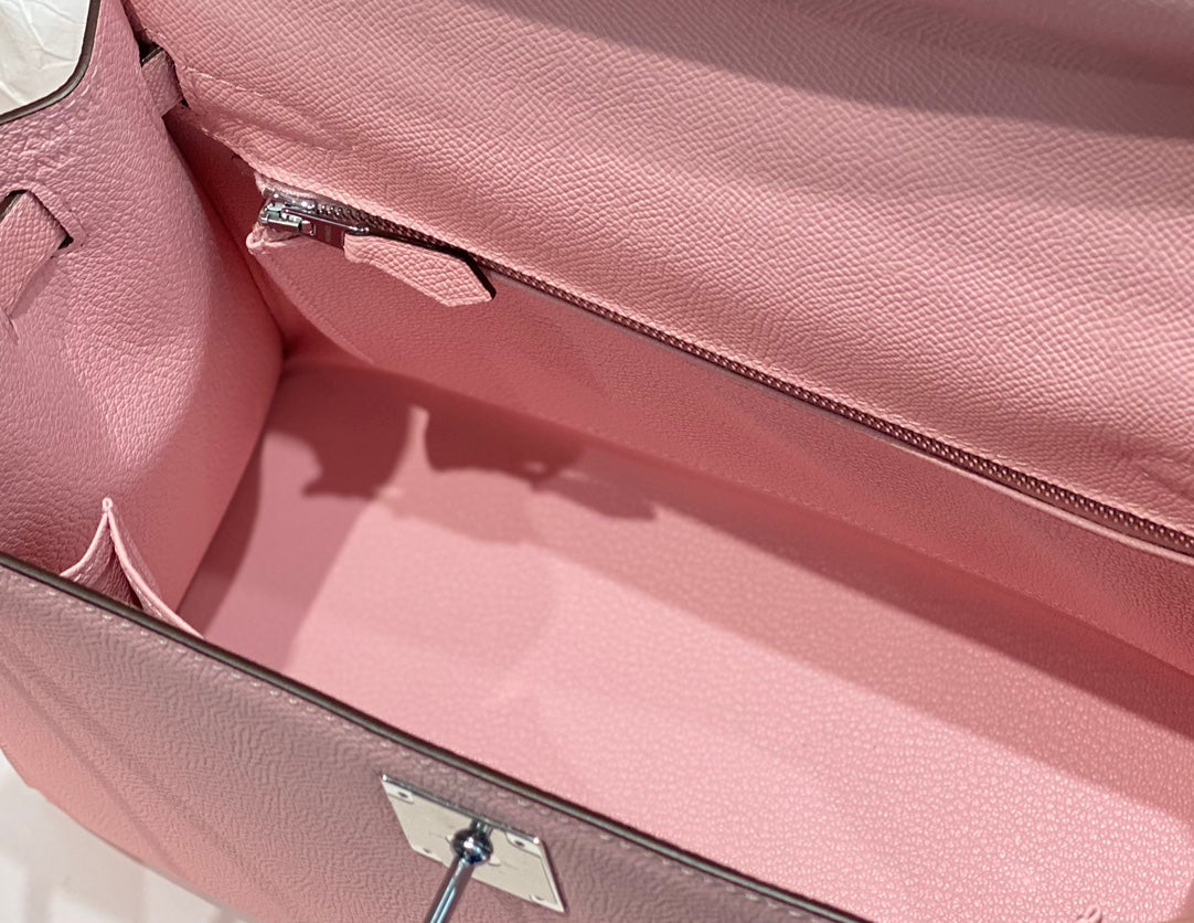 Hermes Kelly 28cm in Rose Sakura Swift Calfskin Silver Hardware Bag