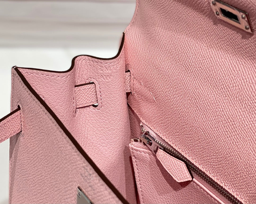 Hermes Kelly 28cm in Rose Sakura Swift Calfskin Silver Hardware Bag