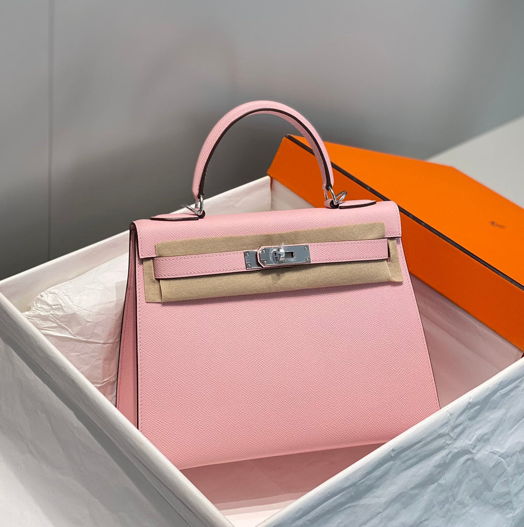 Hermes Kelly 28cm in Rose Sakura Swift Calfskin Silver Hardware Bag