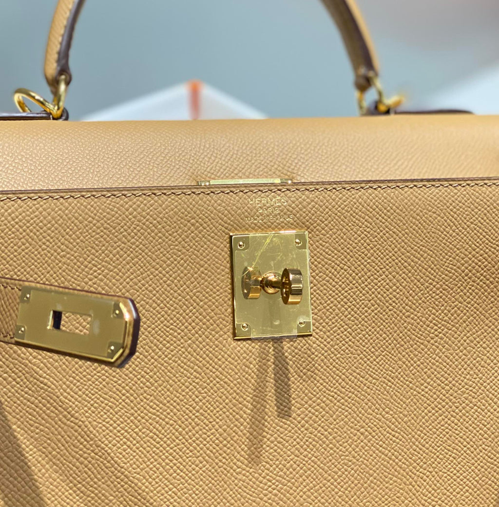 Hermes Kelly 28cm in Chai Epsom Calfskin Gold Hardware Bag