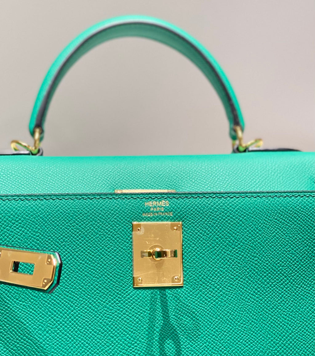 Hermes Kelly 28cm in Vert Vertigo Epsom Calfskin Gold Hardware Bag