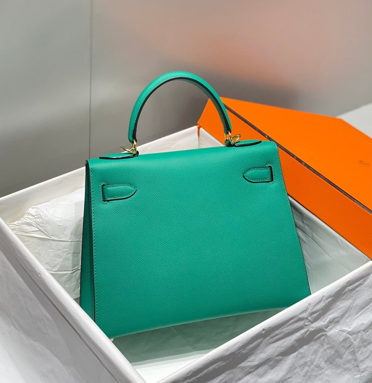 Hermes Kelly 28cm in Vert Vertigo Epsom Calfskin Gold Hardware Bag