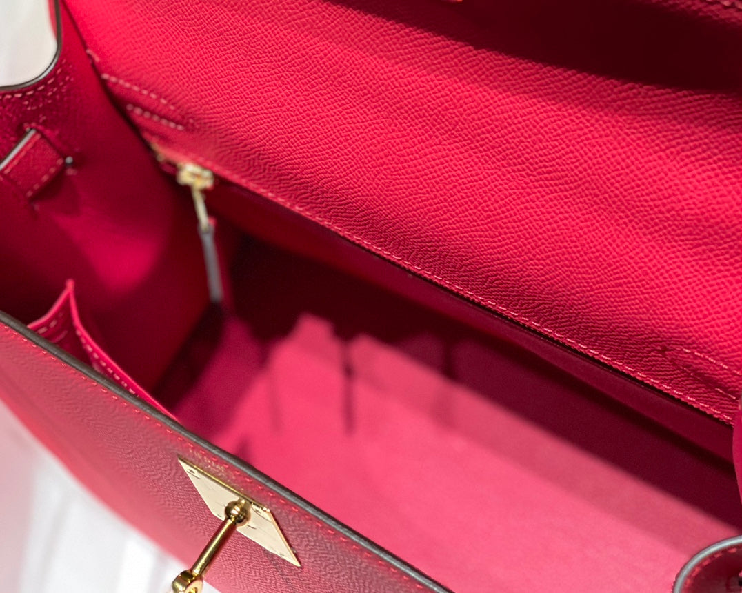Hermes Kelly 28cm in Rose Tyrien Swift Calfskin Gold Hardware Bag