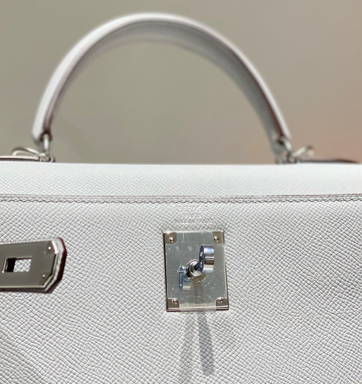 Hermes Kelly 28cm in Gris Perle Epsom Calfskin Palladium Hardware Bag