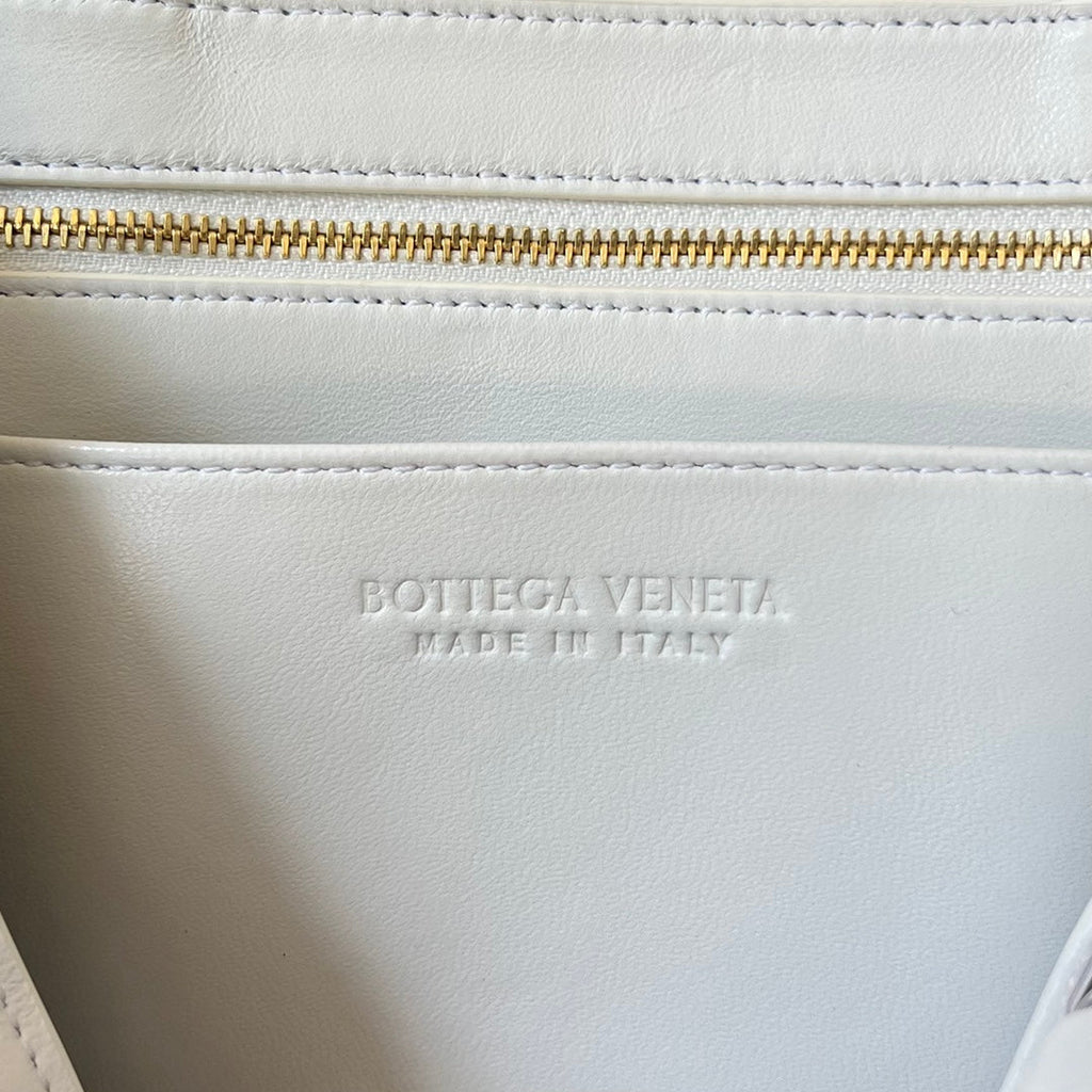 Bottega Veneta Small Andiamo 29 in White Lambskin Bag
