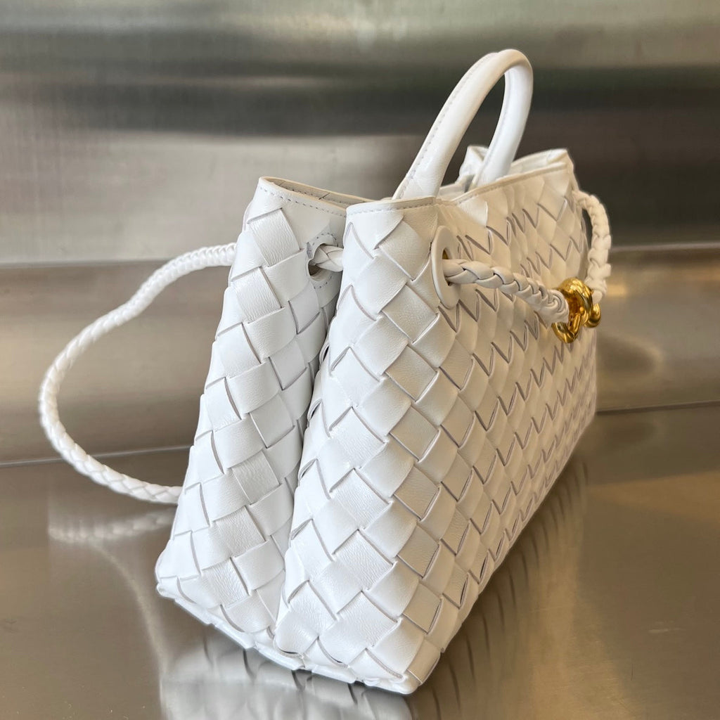 Bottega Veneta Small Andiamo 29 in White Lambskin Bag