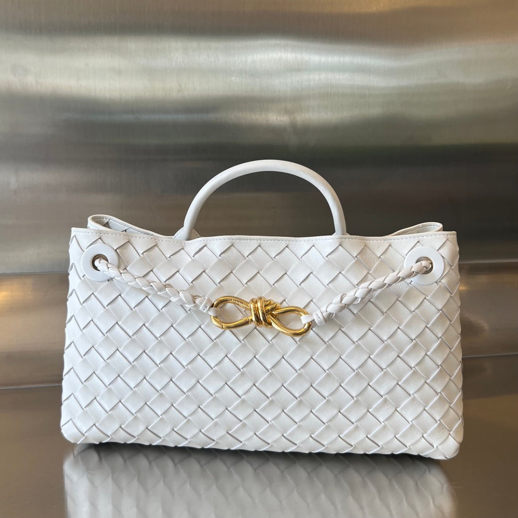 Bottega Veneta Small Andiamo 29 in White Lambskin Bag