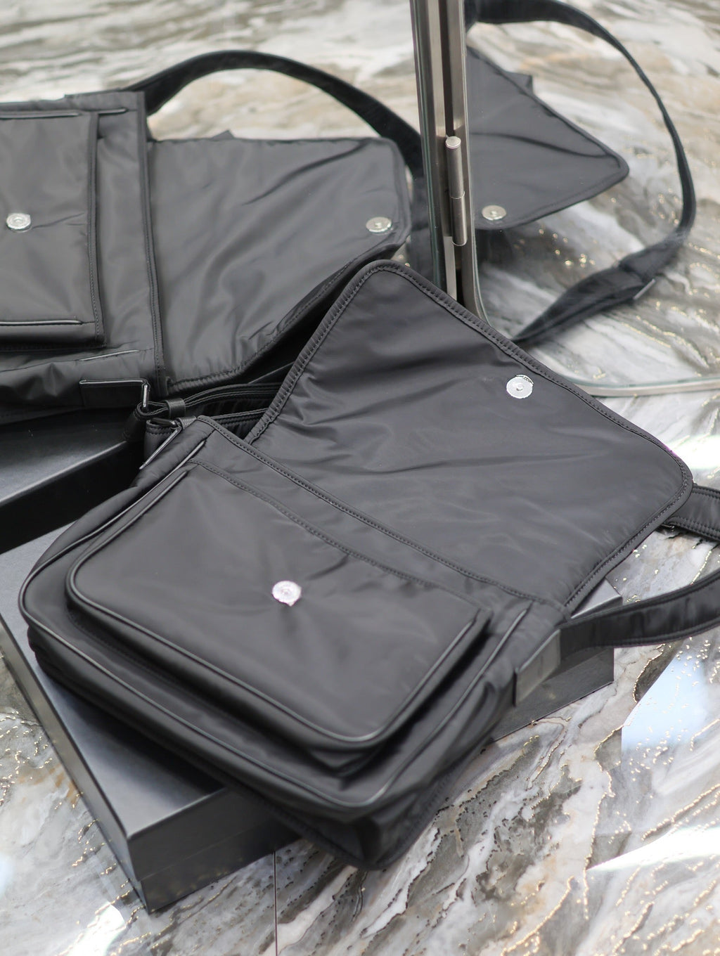 Saint Laurent Niki Large 32 in Black Nylon Bag