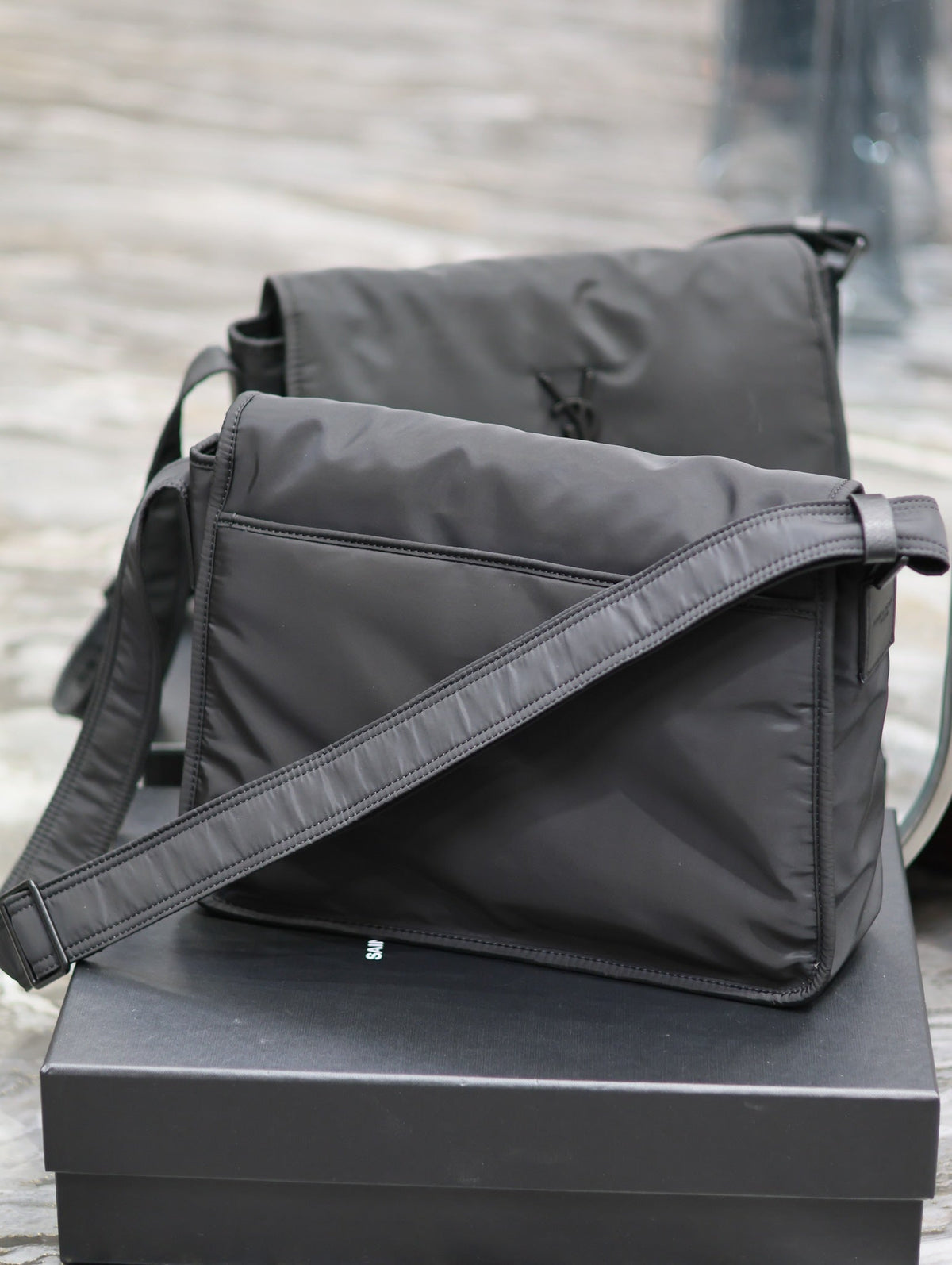 Saint Laurent Niki Large 32 in Black Nylon Bag