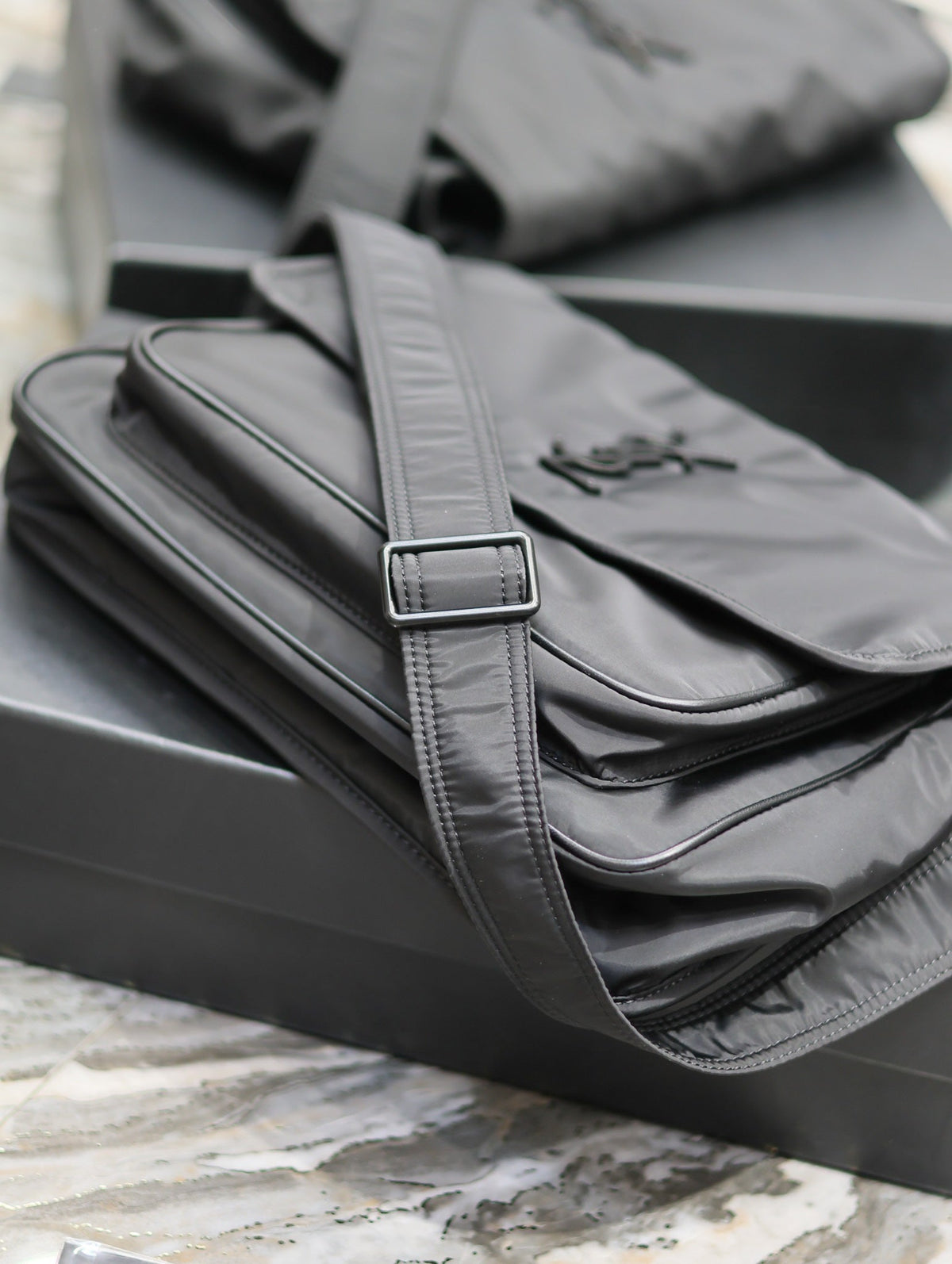 Saint Laurent Niki Large 32 in Black Nylon Bag