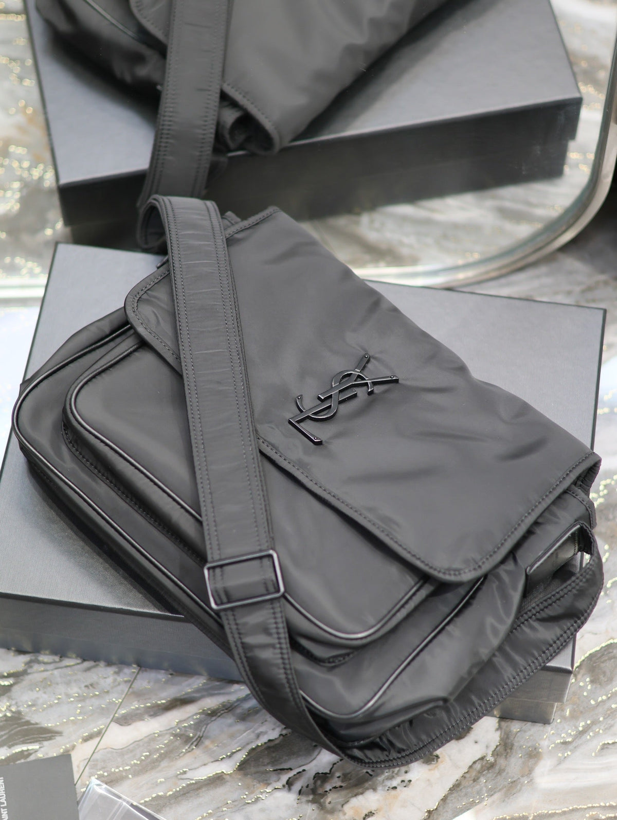 Saint Laurent Niki Large 32 in Black Nylon Bag