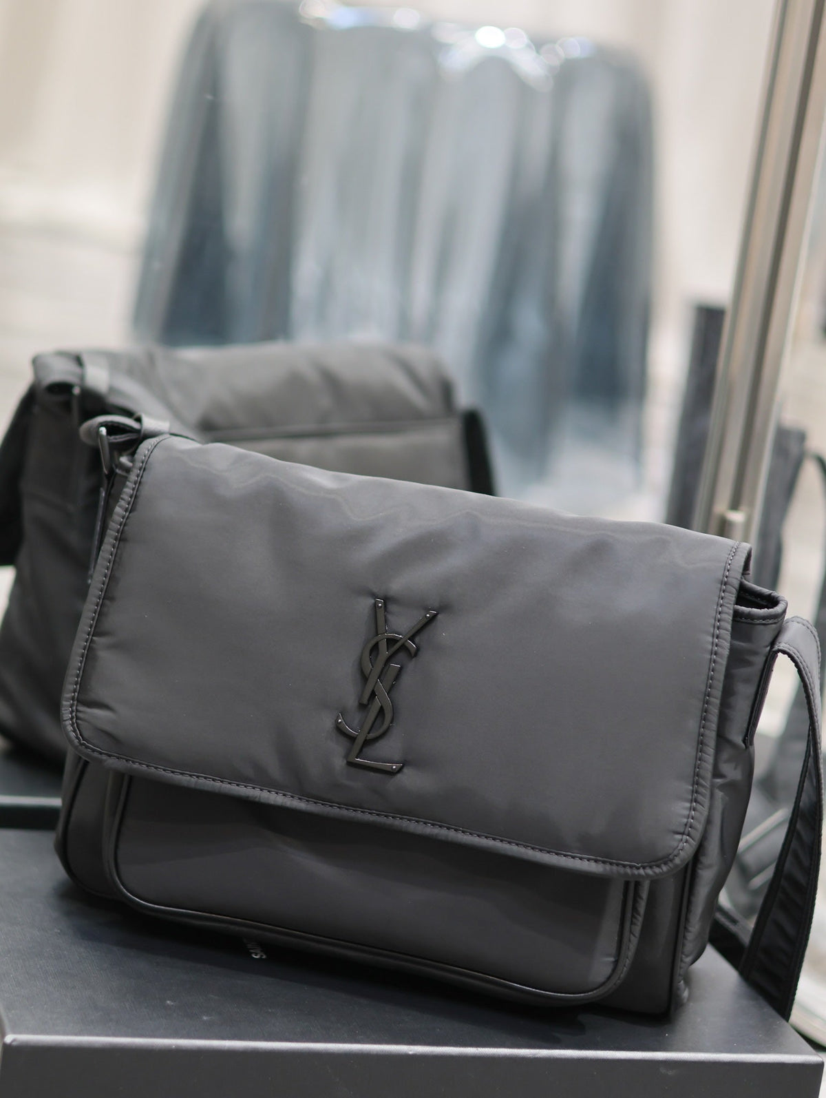 Saint Laurent Niki Large 32 in Black Nylon Bag