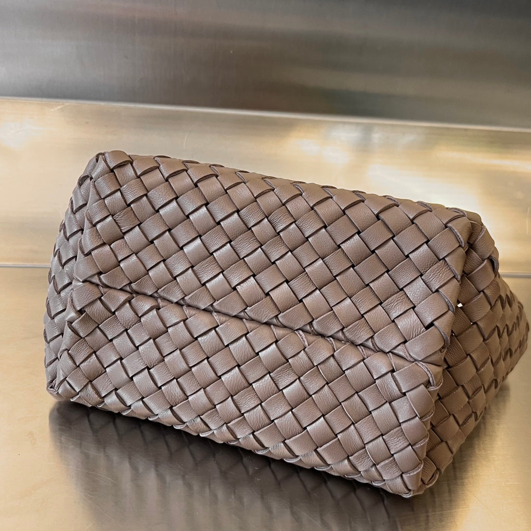 Bottega Veneta Mini Cabat 20 in Saddle Brown Lambskin