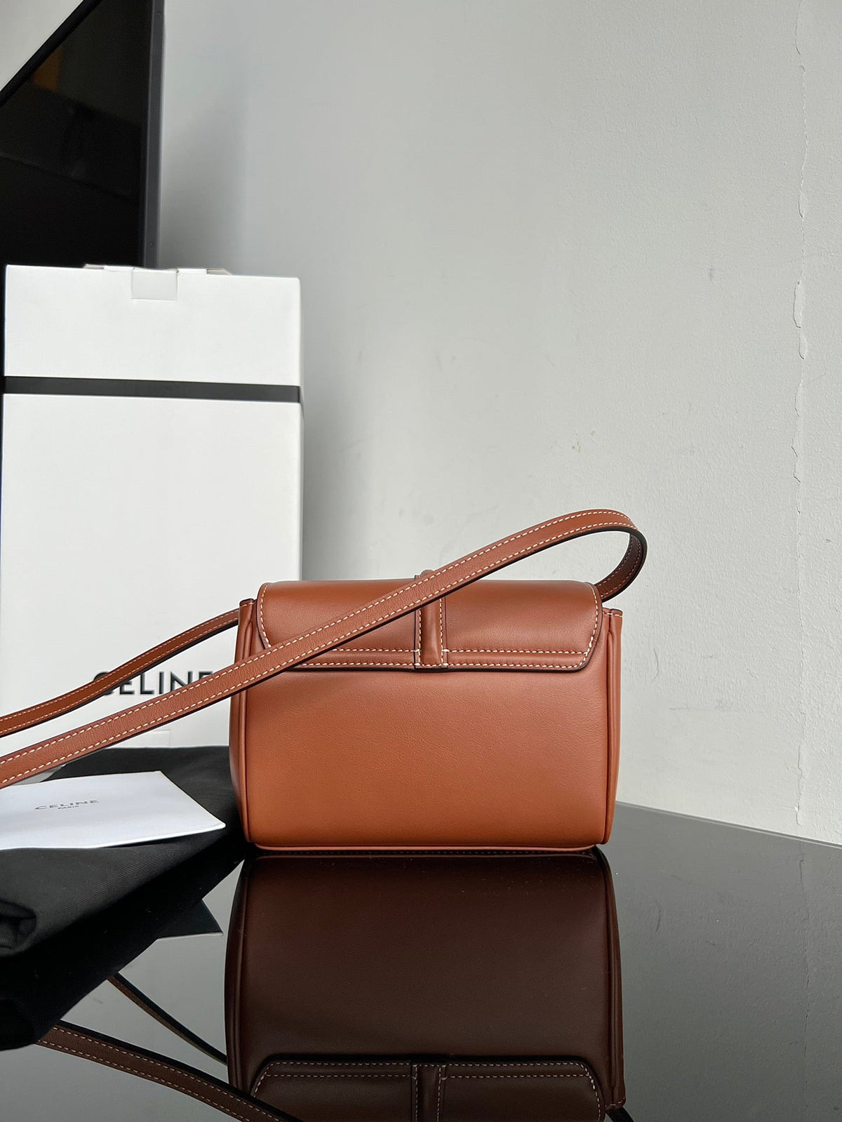 Celine Soft 18 Cinnamon Brown Calfskin Bag