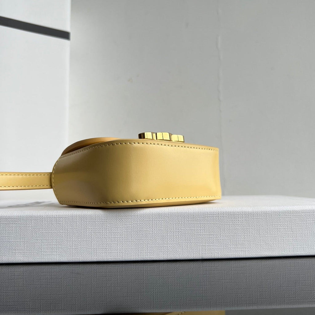 Celine Triomphe 11 Bright Yellow Shiny Calfskin Handbag