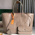 Goyard Saint Louis PM 34 in Grey Mix Pink Goyardine Canvas and Calfskin Bag