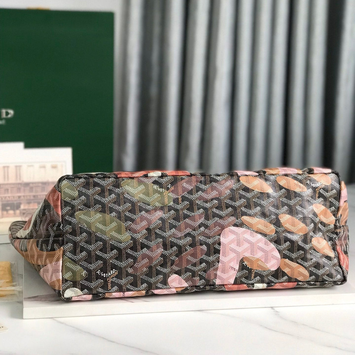 Goyard Saint Louis PM Bag 34 in Pink Lettres Camouflage Goyardine Canvas