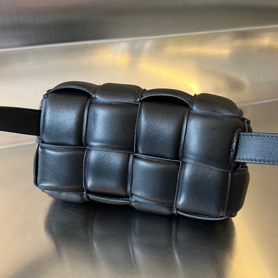 Bottega Veneta Mini Cassette 18 in Black Lambskin Bag