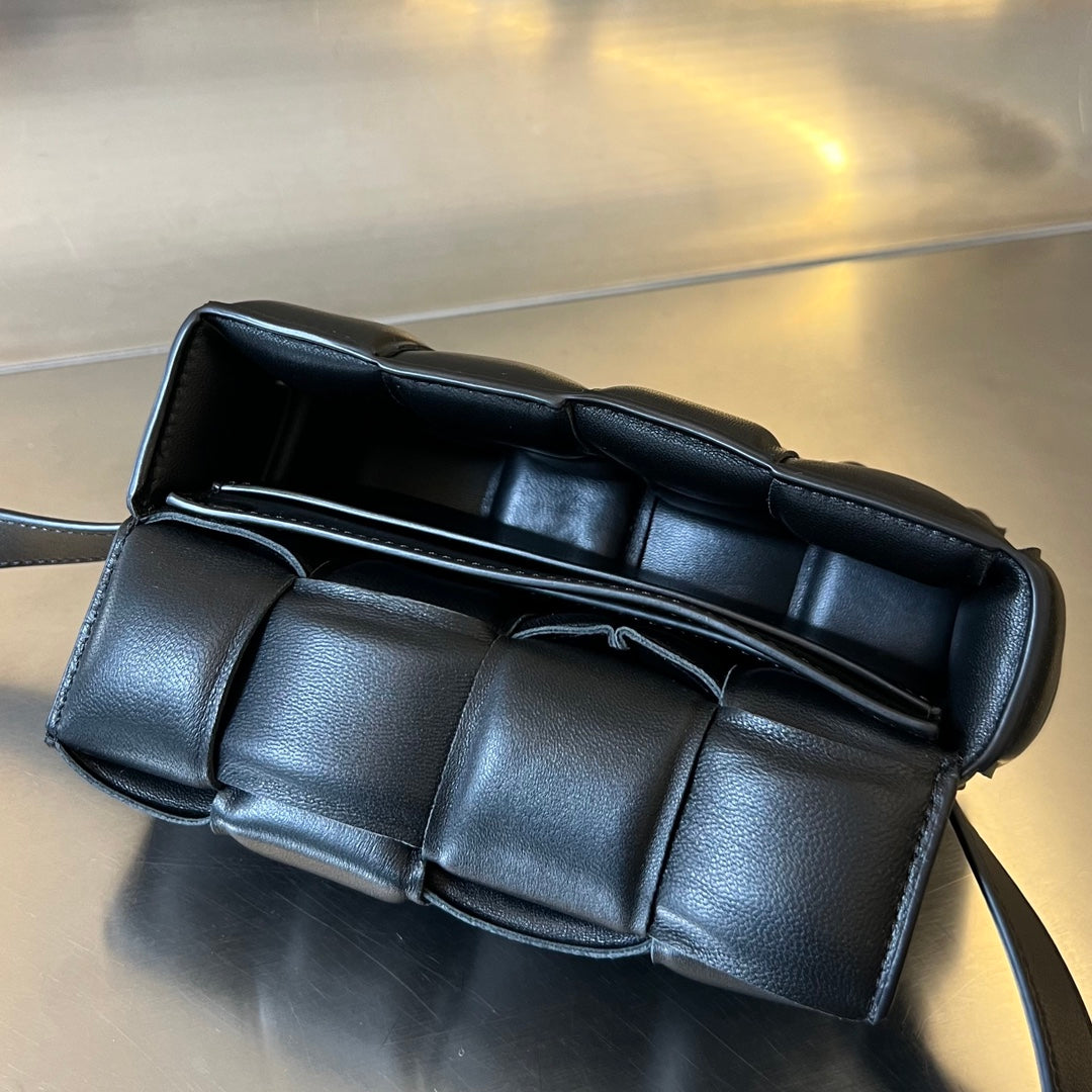 Bottega Veneta Mini Cassette 18 in Black Lambskin Bag