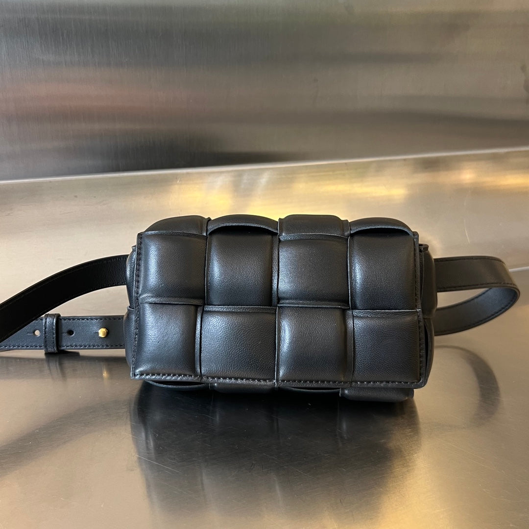 Bottega Veneta Mini Cassette 18 in Black Lambskin Bag