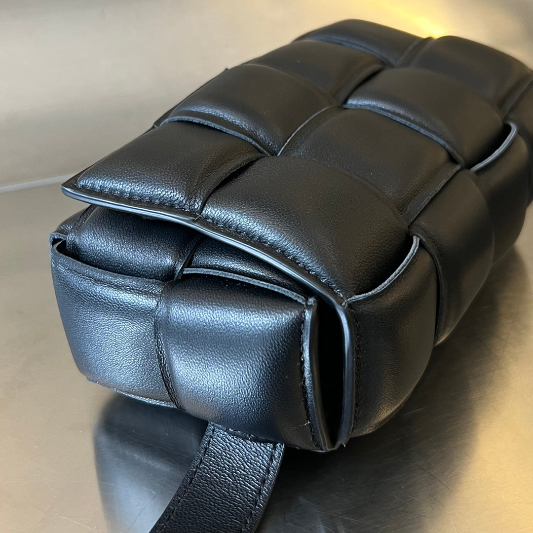 Bottega Veneta Mini Cassette 18 in Black Lambskin Bag