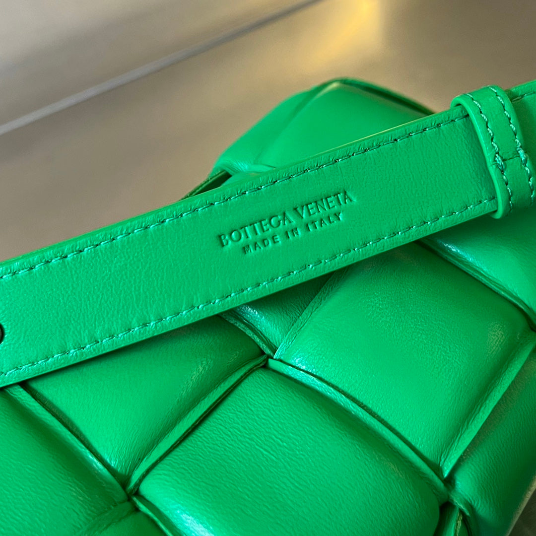 Bottega Veneta Mini Cassette 18 in Light Green Lambskin Bag