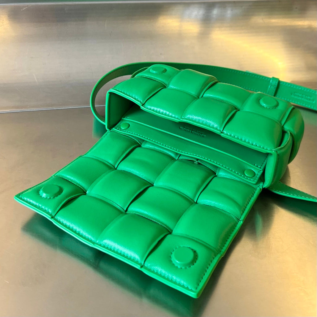 Bottega Veneta Mini Cassette 18 in Light Green Lambskin Bag
