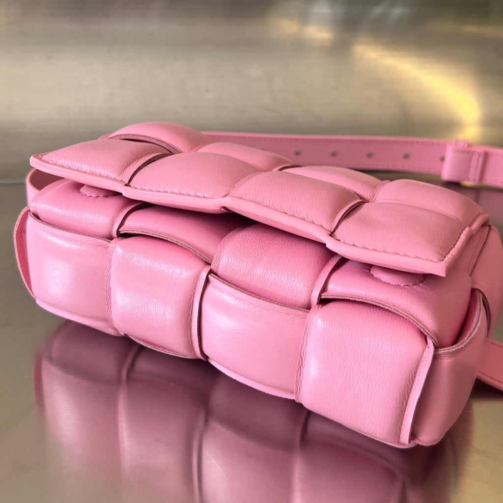 Bottega Veneta Mini Cassette 18 in Light Pink Lambskin Bag