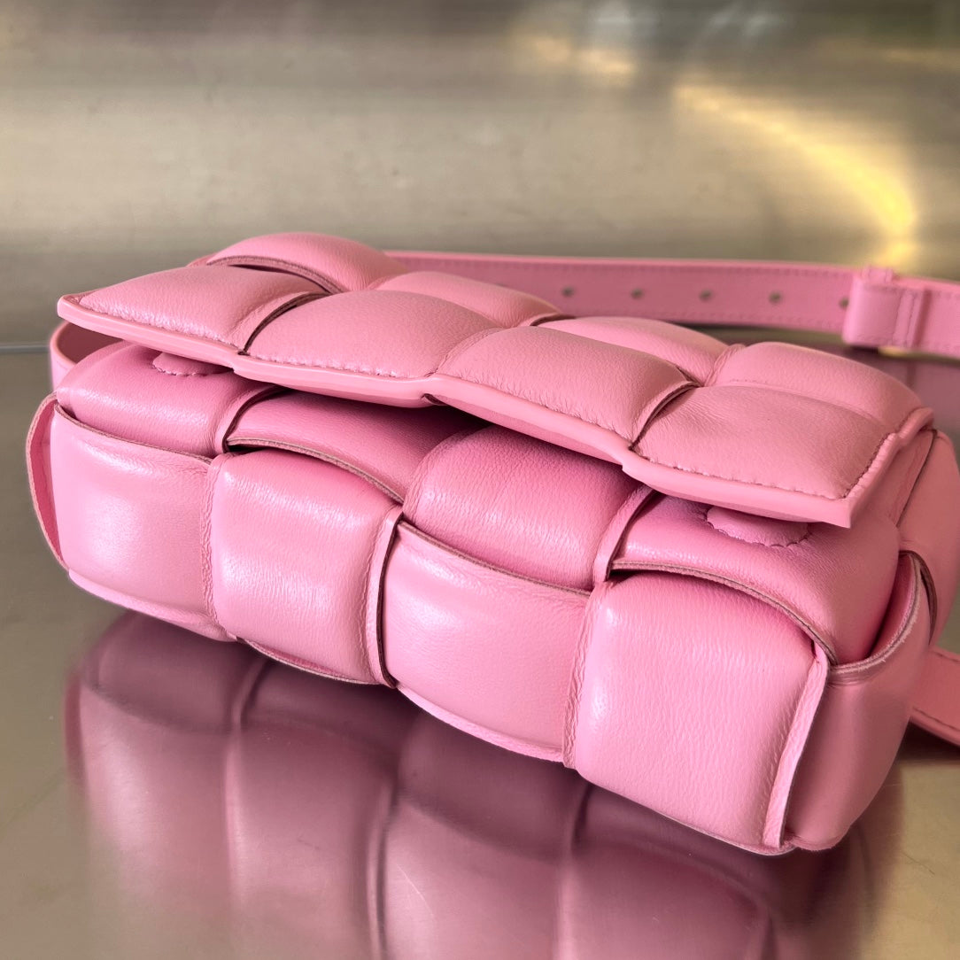 Bottega Veneta Mini Cassette 18 in Light Pink Lambskin Bag