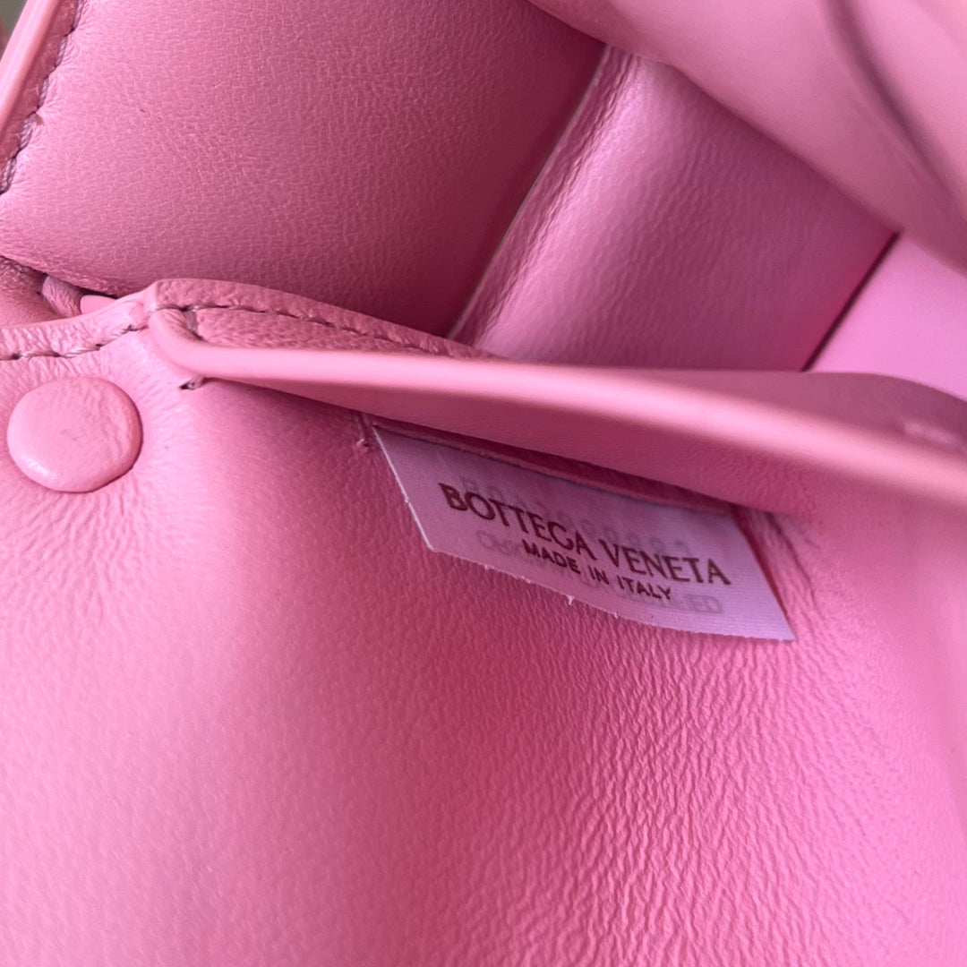 Bottega Veneta Mini Cassette 18 in Light Pink Lambskin Bag