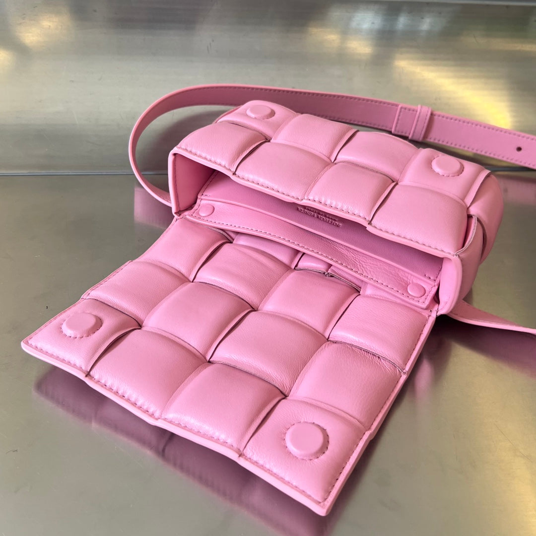 Bottega Veneta Mini Cassette 18 in Light Pink Lambskin Bag