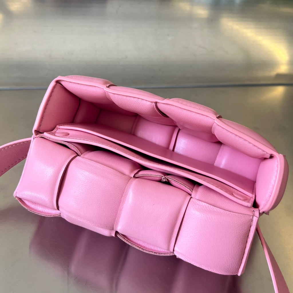 Bottega Veneta Mini Cassette 18 in Light Pink Lambskin Bag