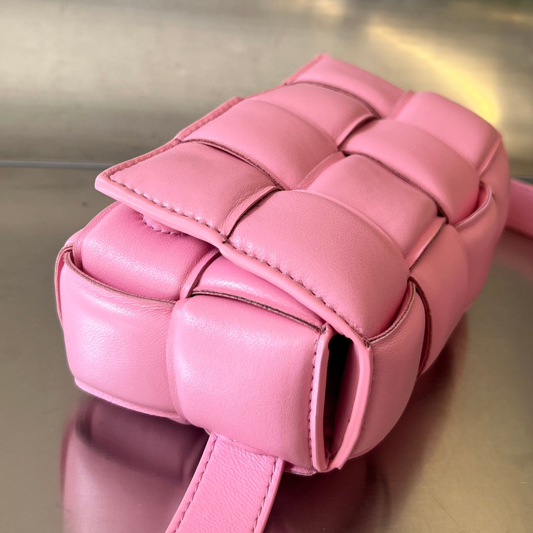 Bottega Veneta Mini Cassette 18 in Light Pink Lambskin Bag