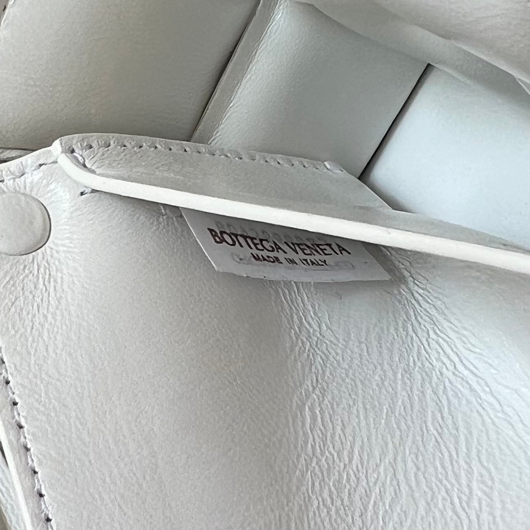 Bottega Veneta Mini Cassette 18 in White Lambskin Bag