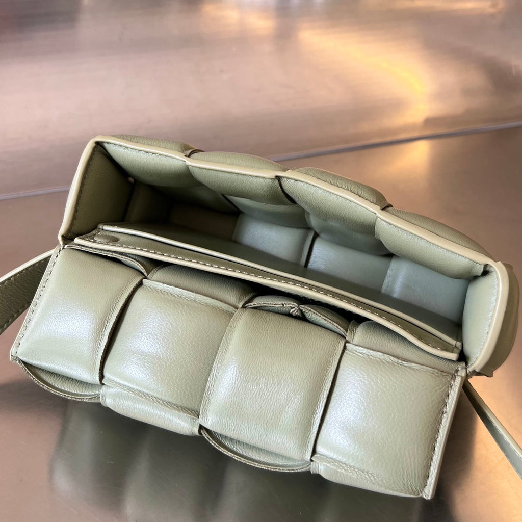 Bottega Veneta Mini Cassette 18 in White Cream Lambskin Bag