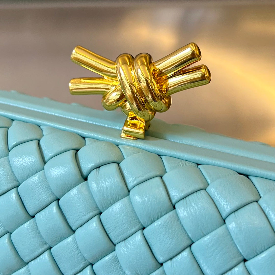Bottega Veneta Knot 20 in Blue Pastel Lambskin Bag